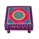 Handicraft Wooden Chourang Pooja Chowki in Purple and Pink